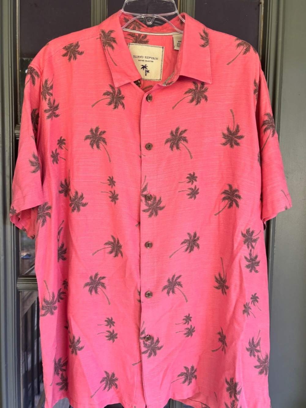 Men's Island Republic Vintage Collection 100% Silk Palm Tree Hawaiian Shirt XXL